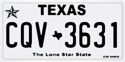 TX license plate CQV3631