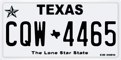 TX license plate CQW4465