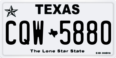 TX license plate CQW5880