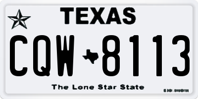 TX license plate CQW8113