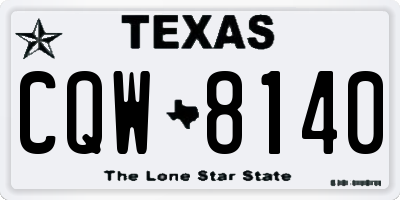 TX license plate CQW8140