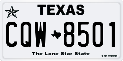 TX license plate CQW8501