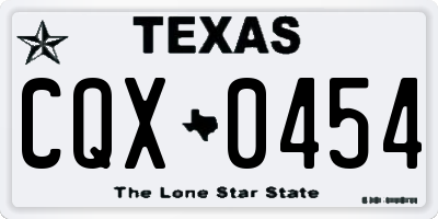 TX license plate CQX0454