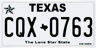 TX license plate CQX0763