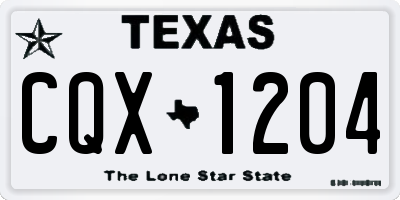 TX license plate CQX1204