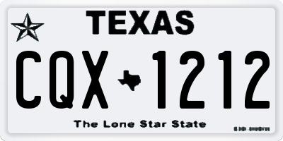 TX license plate CQX1212