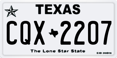TX license plate CQX2207