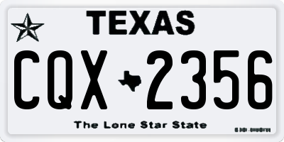 TX license plate CQX2356