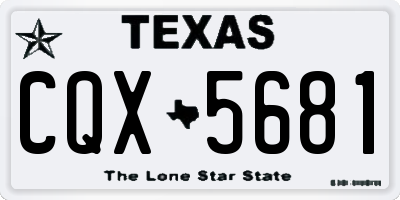 TX license plate CQX5681