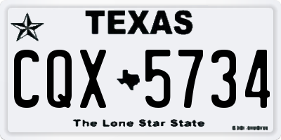 TX license plate CQX5734