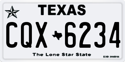 TX license plate CQX6234