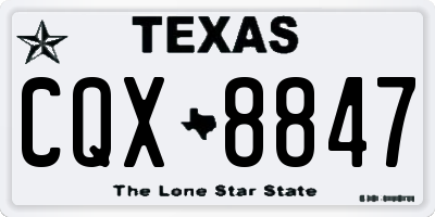 TX license plate CQX8847