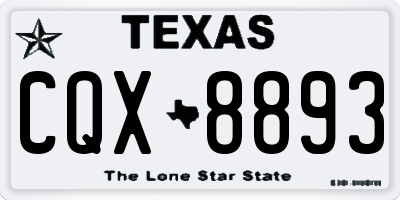 TX license plate CQX8893