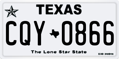 TX license plate CQY0866