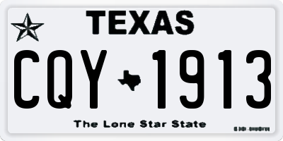 TX license plate CQY1913