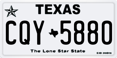 TX license plate CQY5880