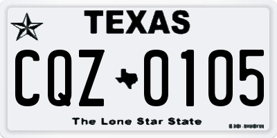 TX license plate CQZ0105