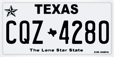 TX license plate CQZ4280