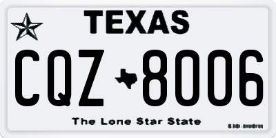 TX license plate CQZ8006