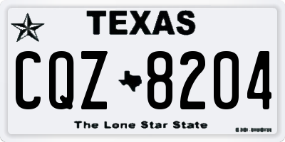 TX license plate CQZ8204