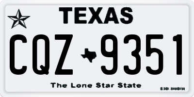 TX license plate CQZ9351