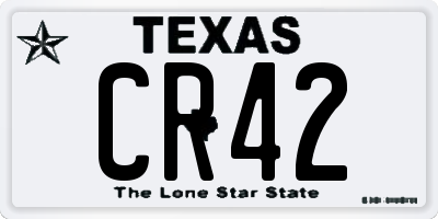 TX license plate CR42