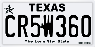 TX license plate CR5W360