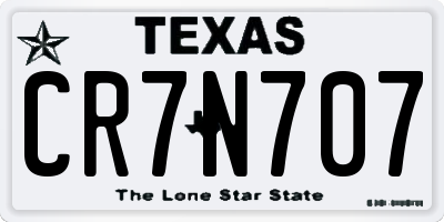 TX license plate CR7N707