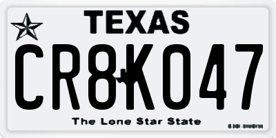 TX license plate CR8K047