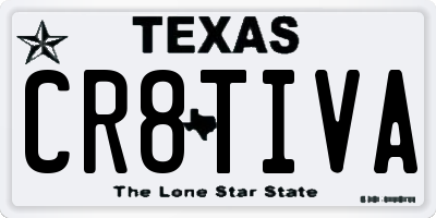 TX license plate CR8TIVA