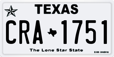 TX license plate CRA1751
