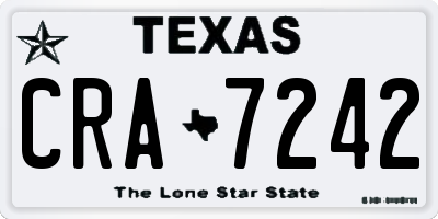 TX license plate CRA7242