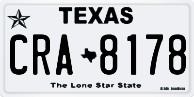 TX license plate CRA8178