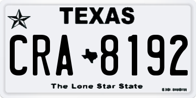 TX license plate CRA8192