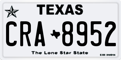 TX license plate CRA8952