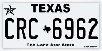 TX license plate CRC6962