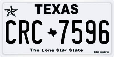 TX license plate CRC7596