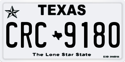 TX license plate CRC9180