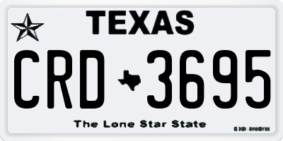 TX license plate CRD3695