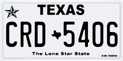 TX license plate CRD5406