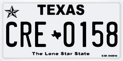 TX license plate CRE0158