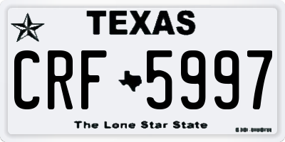 TX license plate CRF5997