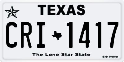 TX license plate CRI1417