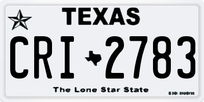 TX license plate CRI2783
