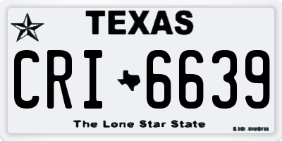 TX license plate CRI6639