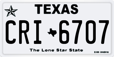 TX license plate CRI6707