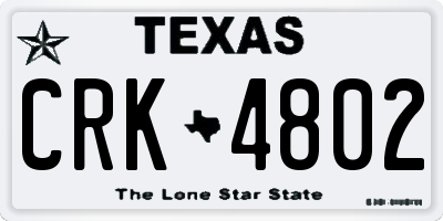 TX license plate CRK4802