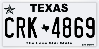 TX license plate CRK4869