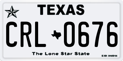TX license plate CRL0676