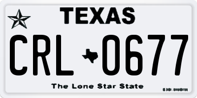 TX license plate CRL0677